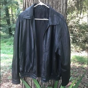 BLK Leather Nascar MOTOR RACING  NASCAR Jacket XL